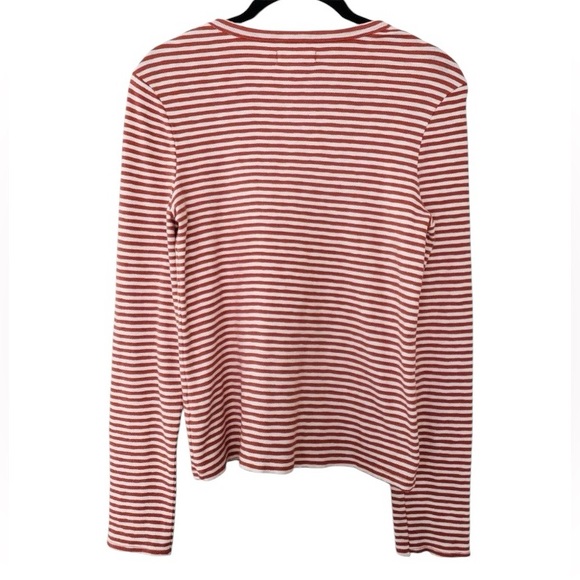 Madewell Stretchy Striped Long Sleeve Crew Neck Tee - size M - Picture 2 of 4